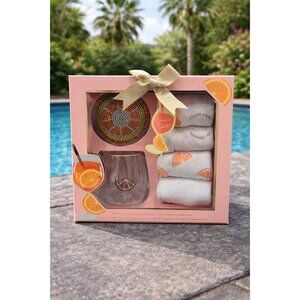 New 6 Set Ladies SOCKS Spritz Kit 3-D Wine Glass CRYSTAL COASTER APEROL SPRITZ